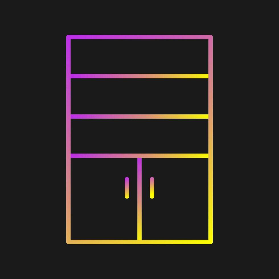 Cupboard with Shelves Vector Icon