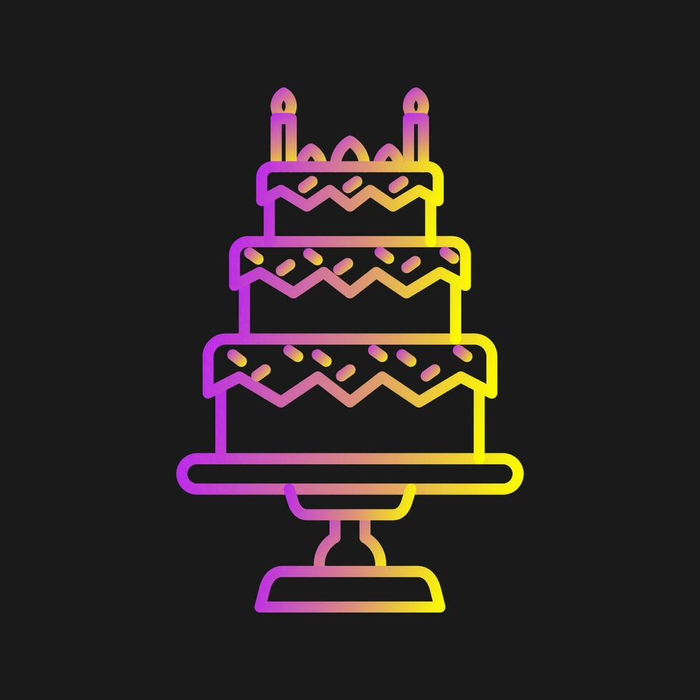 icono de vector de pastel de cumpleaños