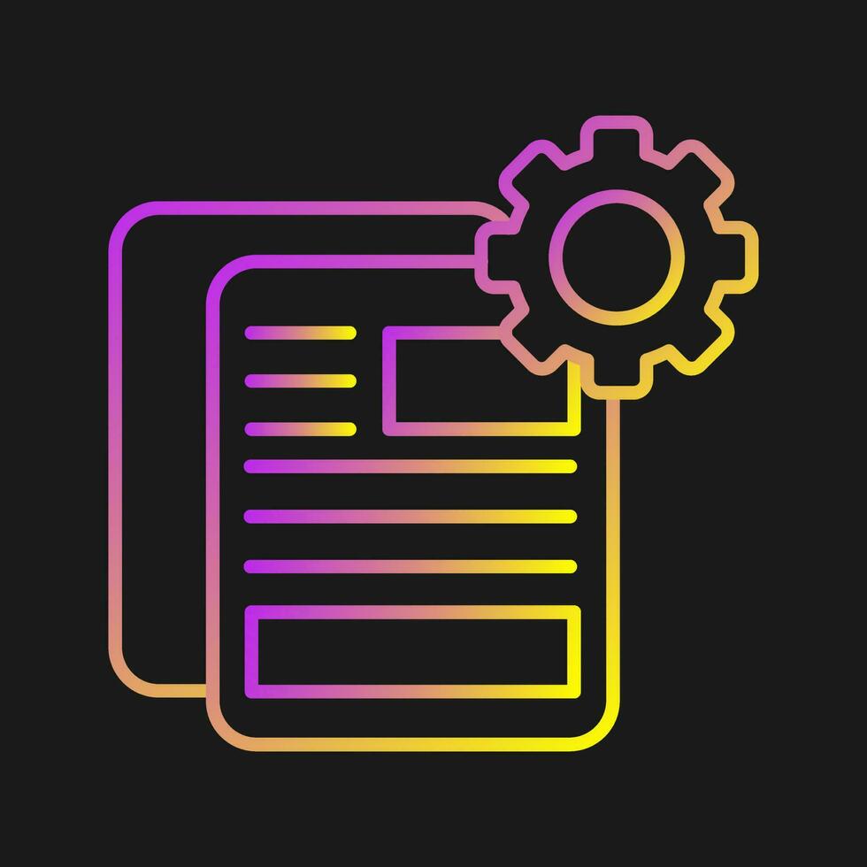 icono de vector de configuración de documento