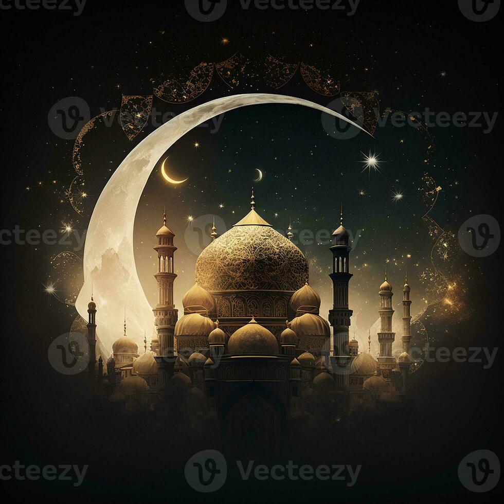 a white beautiful mosque. Generate Ai photo
