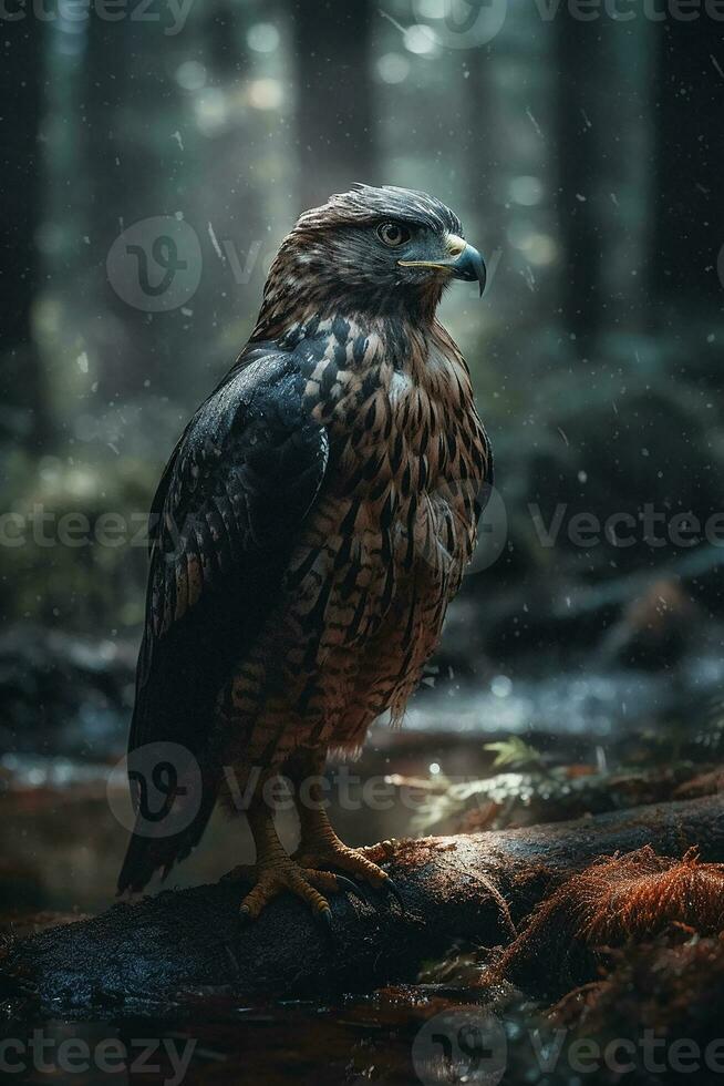 un águila en el bosque. generar ai foto