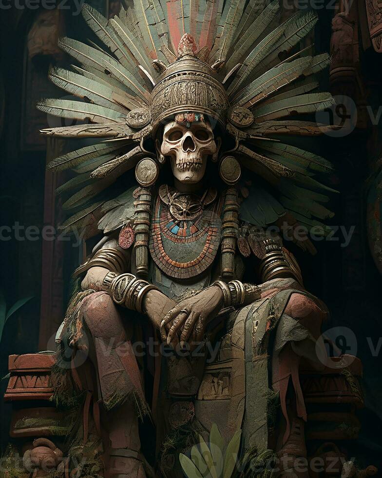 The cool Aztec king in the kingdom. Generate Ai photo