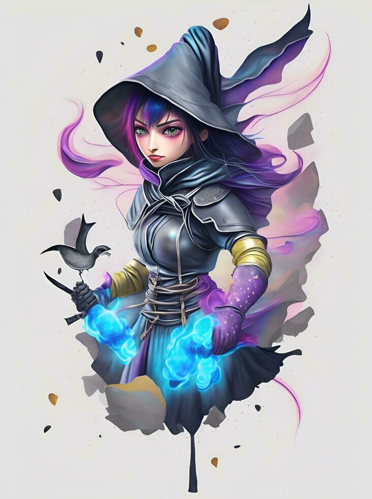 Cute Girl Ninja colorful photo