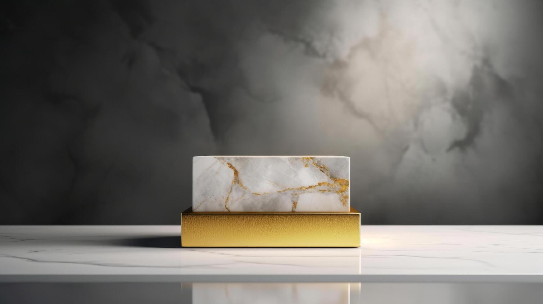 Marble display podium background. Illustration photo