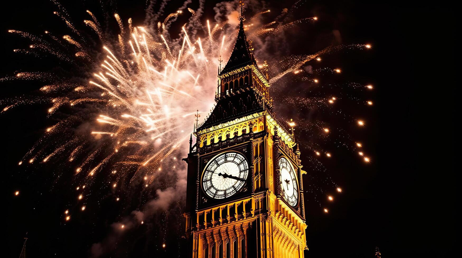 Holiday Fireworks in London. Illustration photo