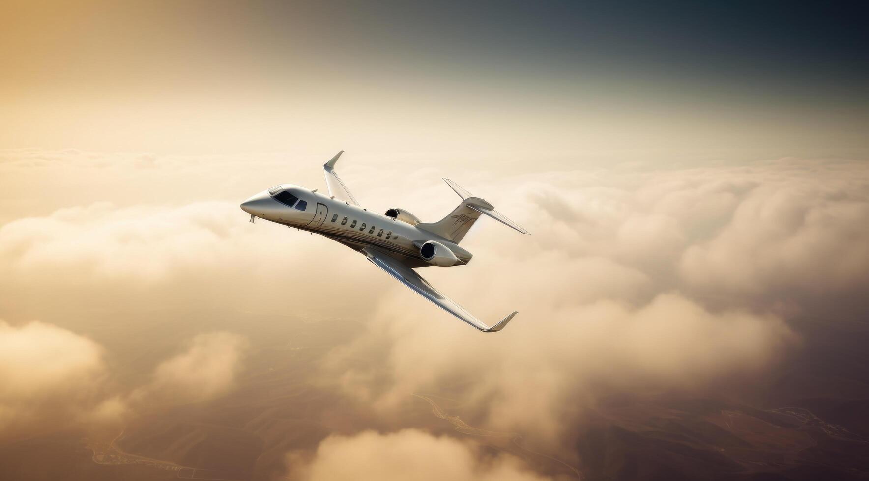 Airplane in sky. Illustration photo