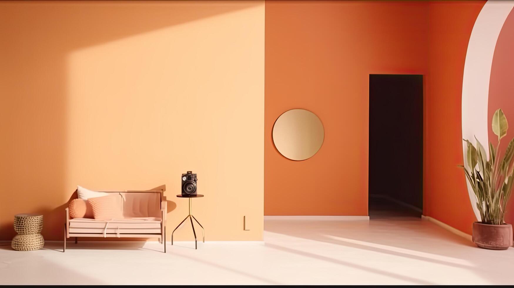Minimal vivid interior. Illustration photo