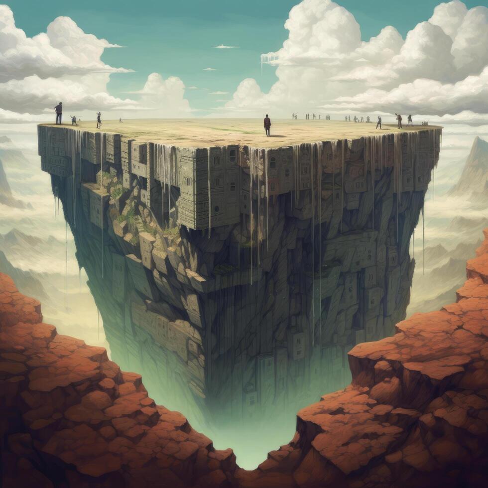 Abstract unreal painting. Illustration photo