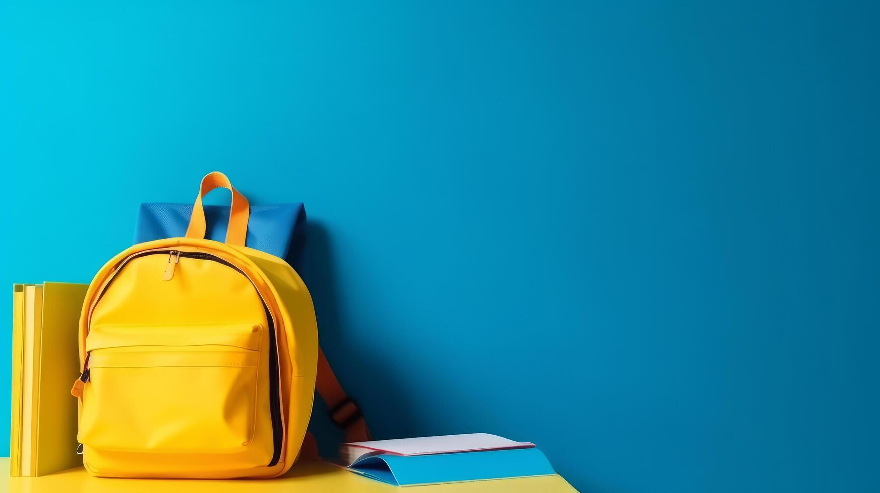Back to school background with school bag. Illustration photo