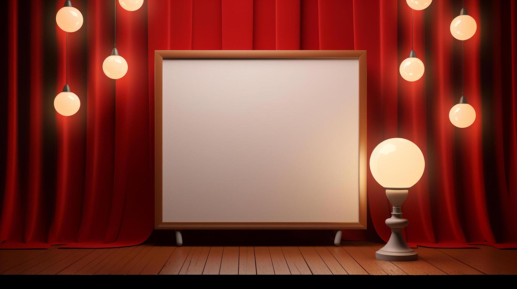 Frame with bulb lights. Illustration photo
