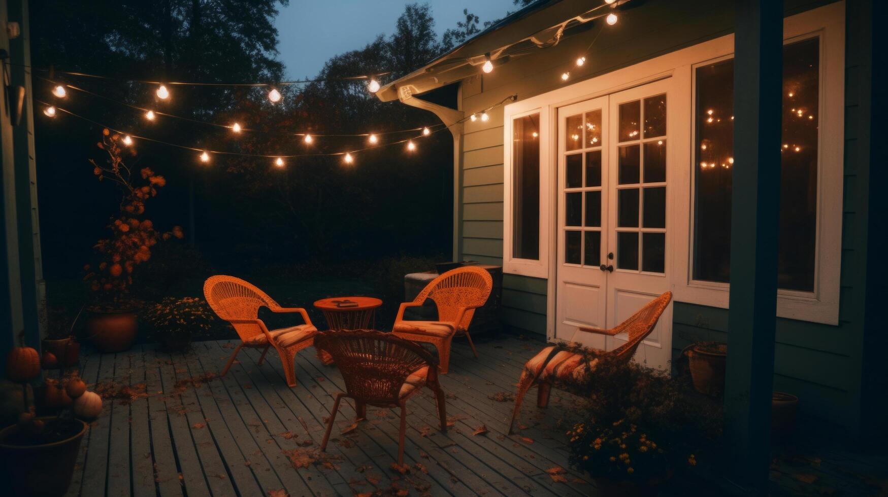 Comfortable autumn cozy outdoor. Illustration photo