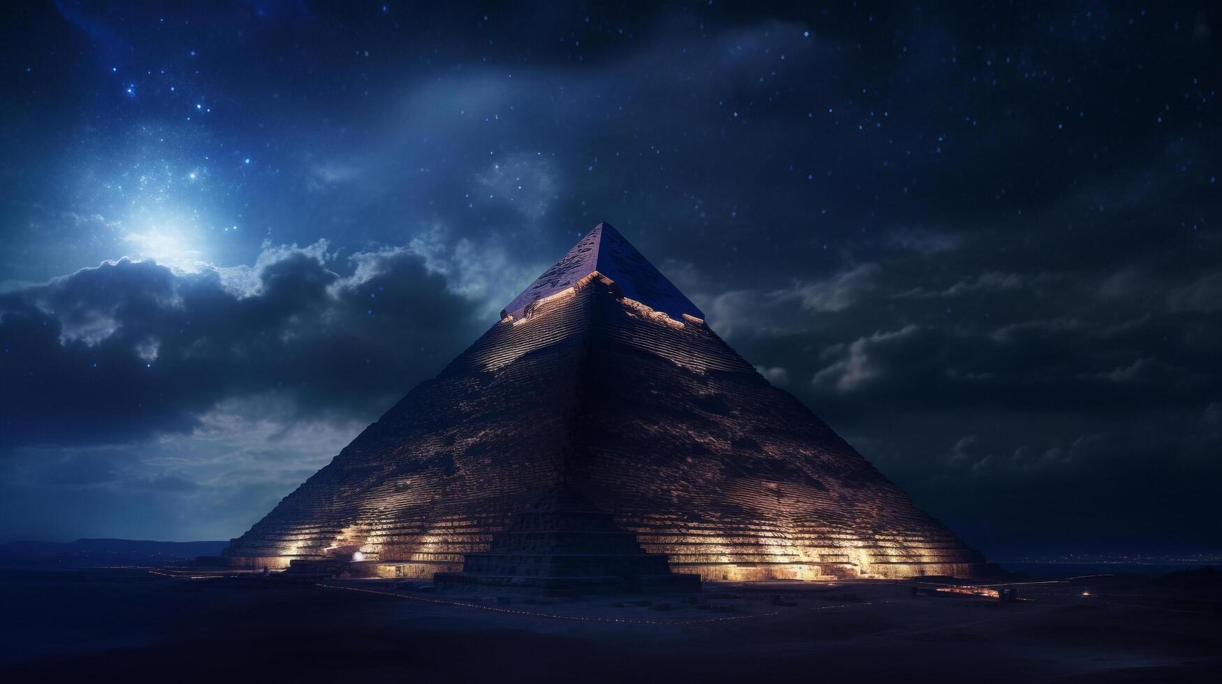 Magical pyramid. Illustration photo