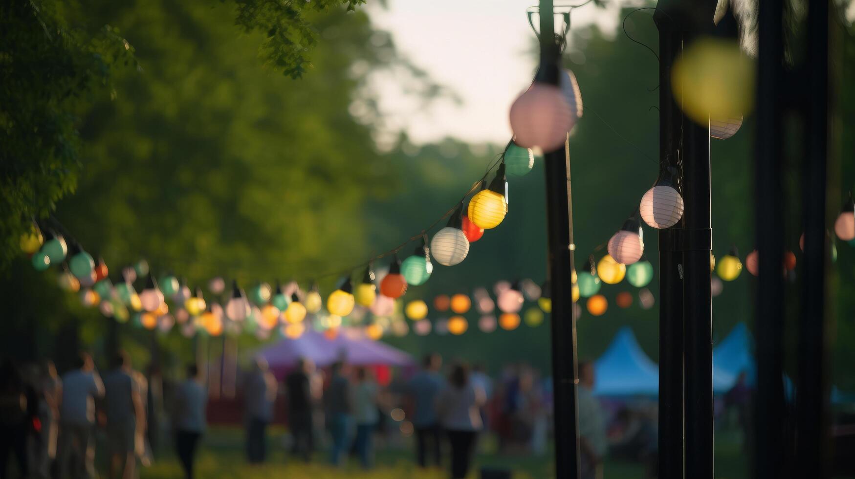 Summer party bokeh background. Illustration photo