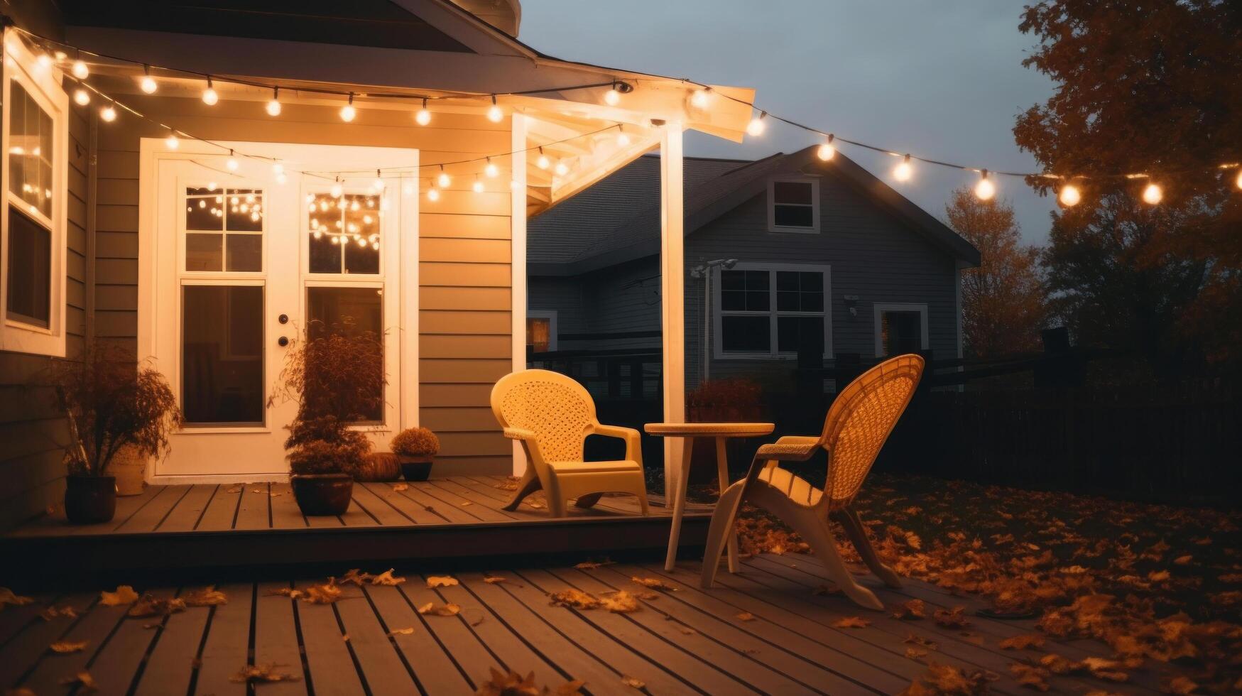 Comfortable autumn cozy outdoor. Illustration photo