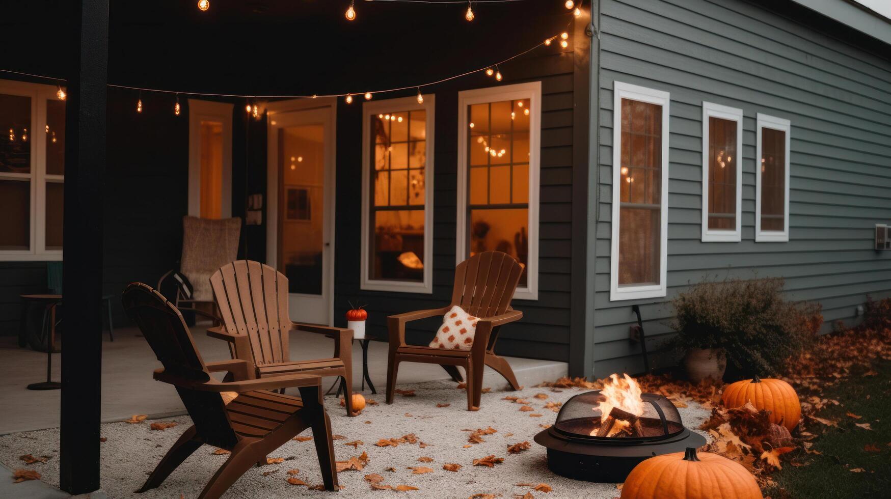 Autumn cozy outdoor background. Illustration photo