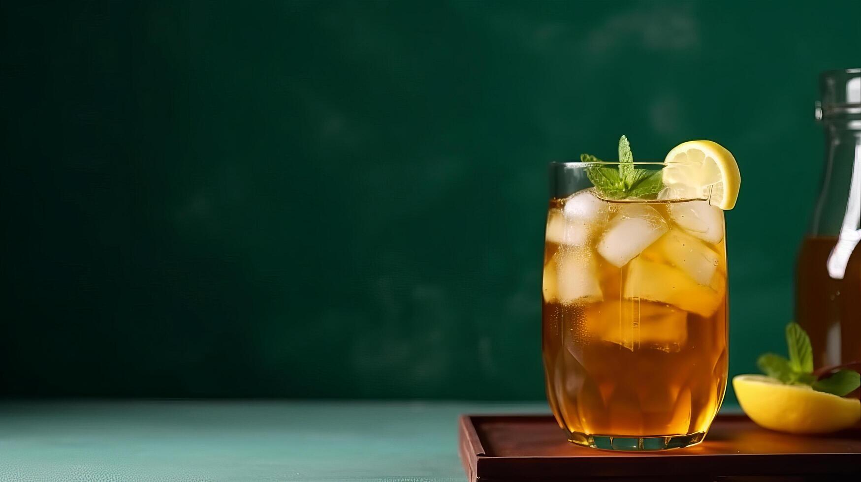 Iced lemon tea. Illustration photo