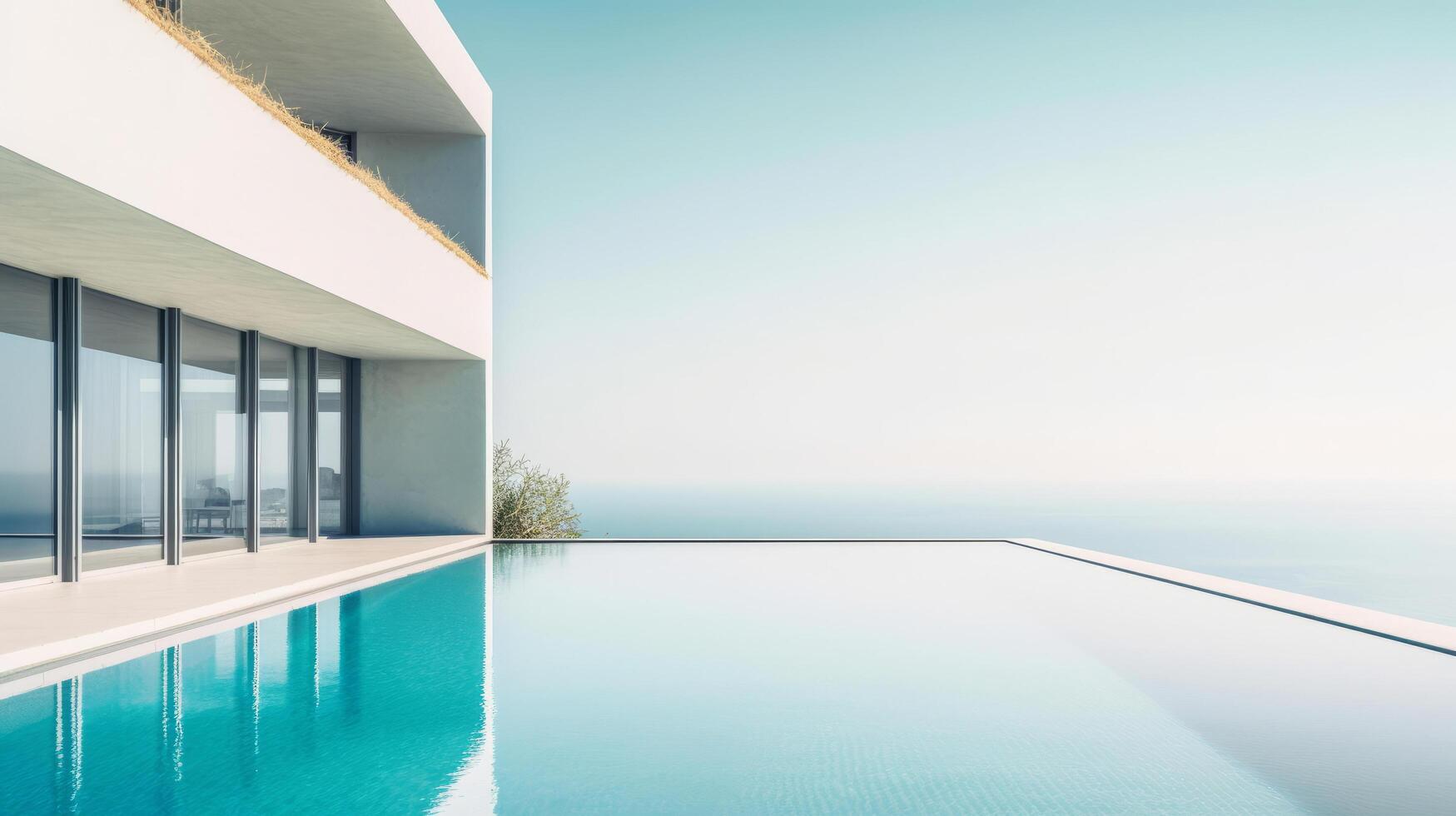 Luxury modern villa with pool. Illustration photo