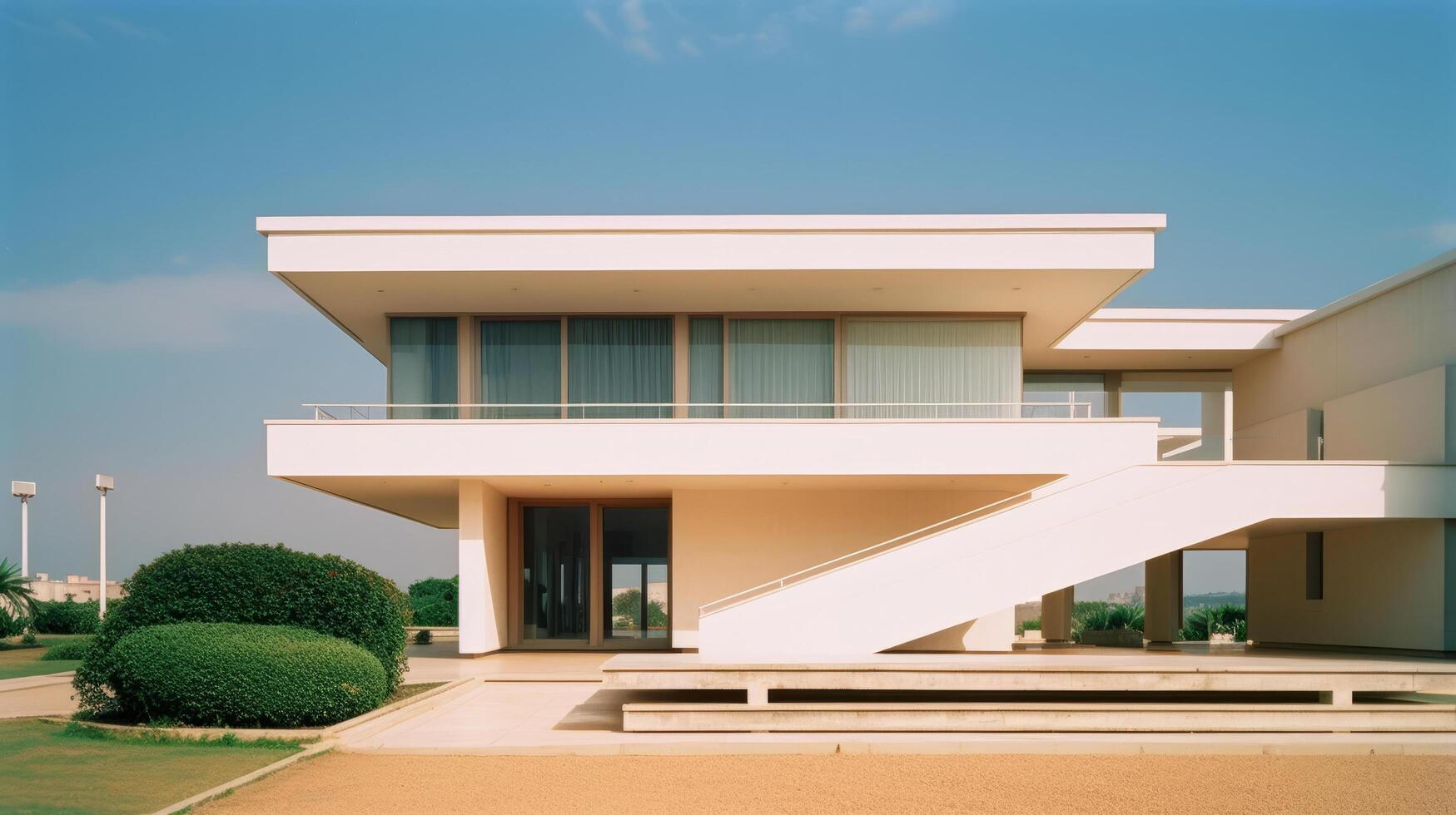 Beautiful modern house. Illustration photo