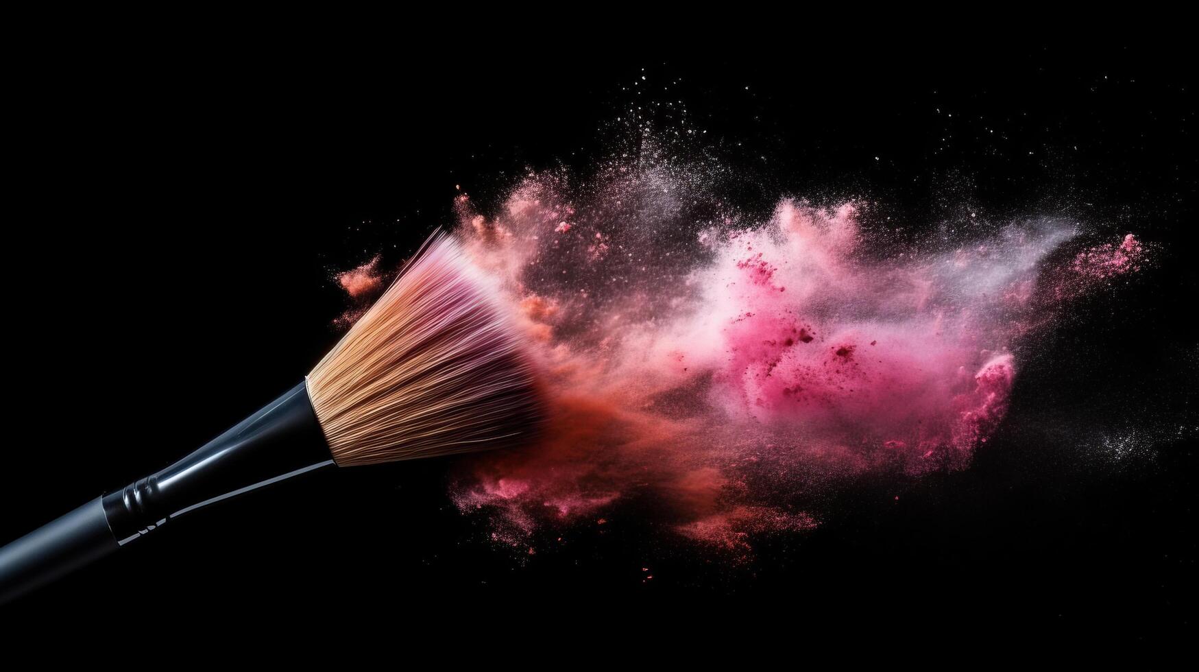 Makeup brush background. Illustration photo