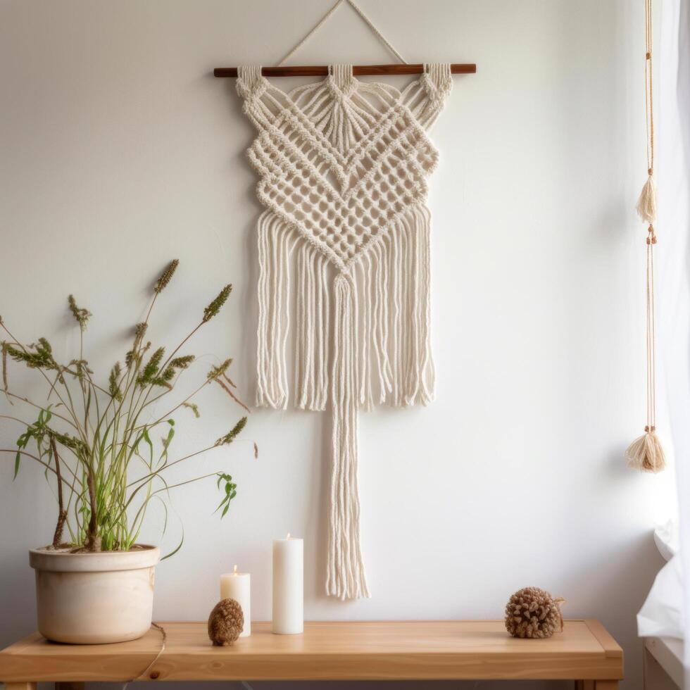Handmade macrame design. Illustration photo