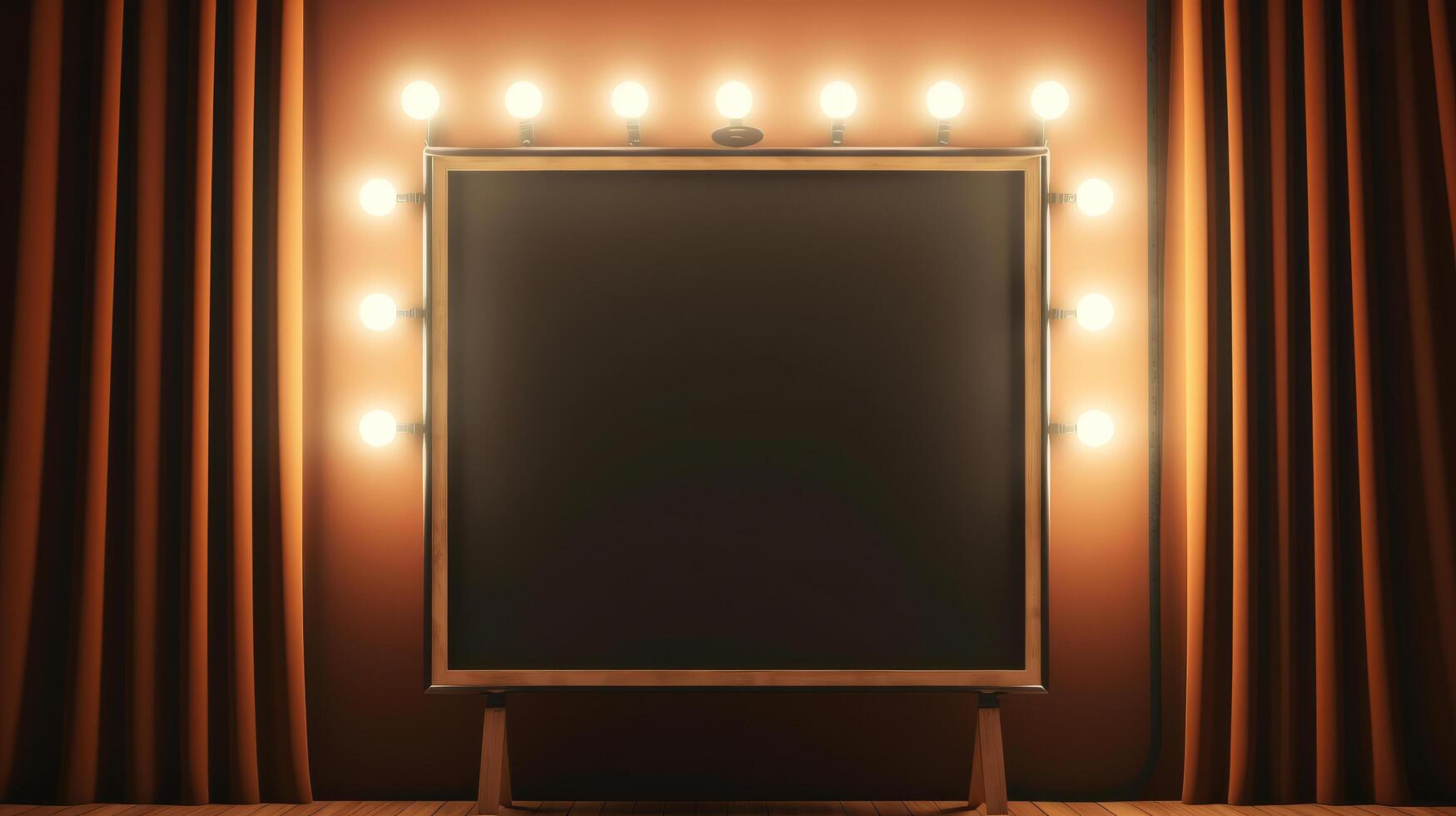 Frame with bulb lights. Illustration photo