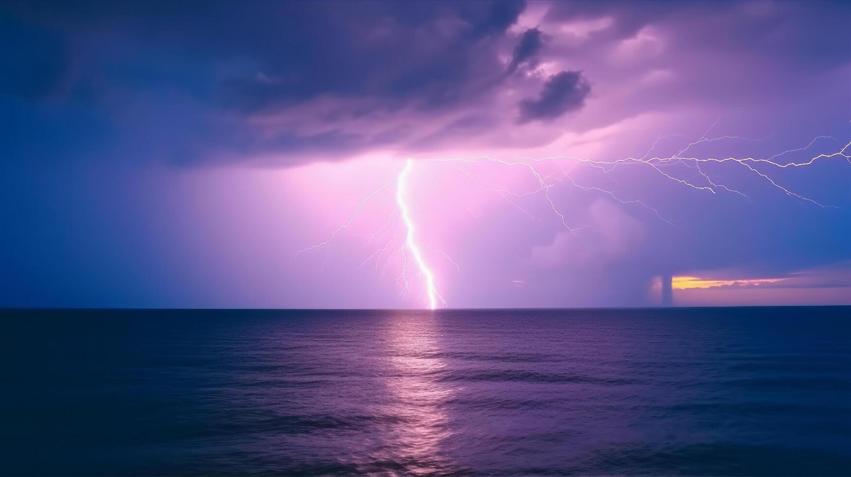 Neon lightning glowing. Illustration photo