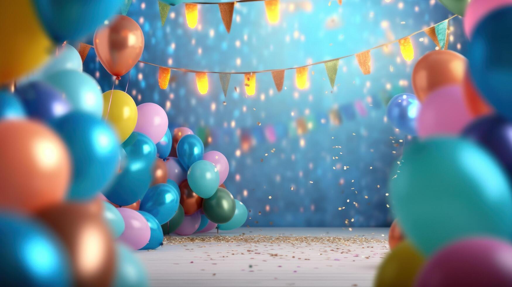 Birthday party background. Illustration photo