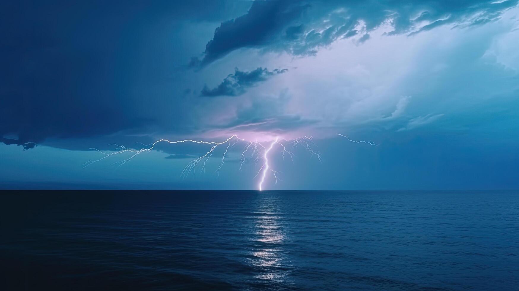 Neon lightning. Illustration photo