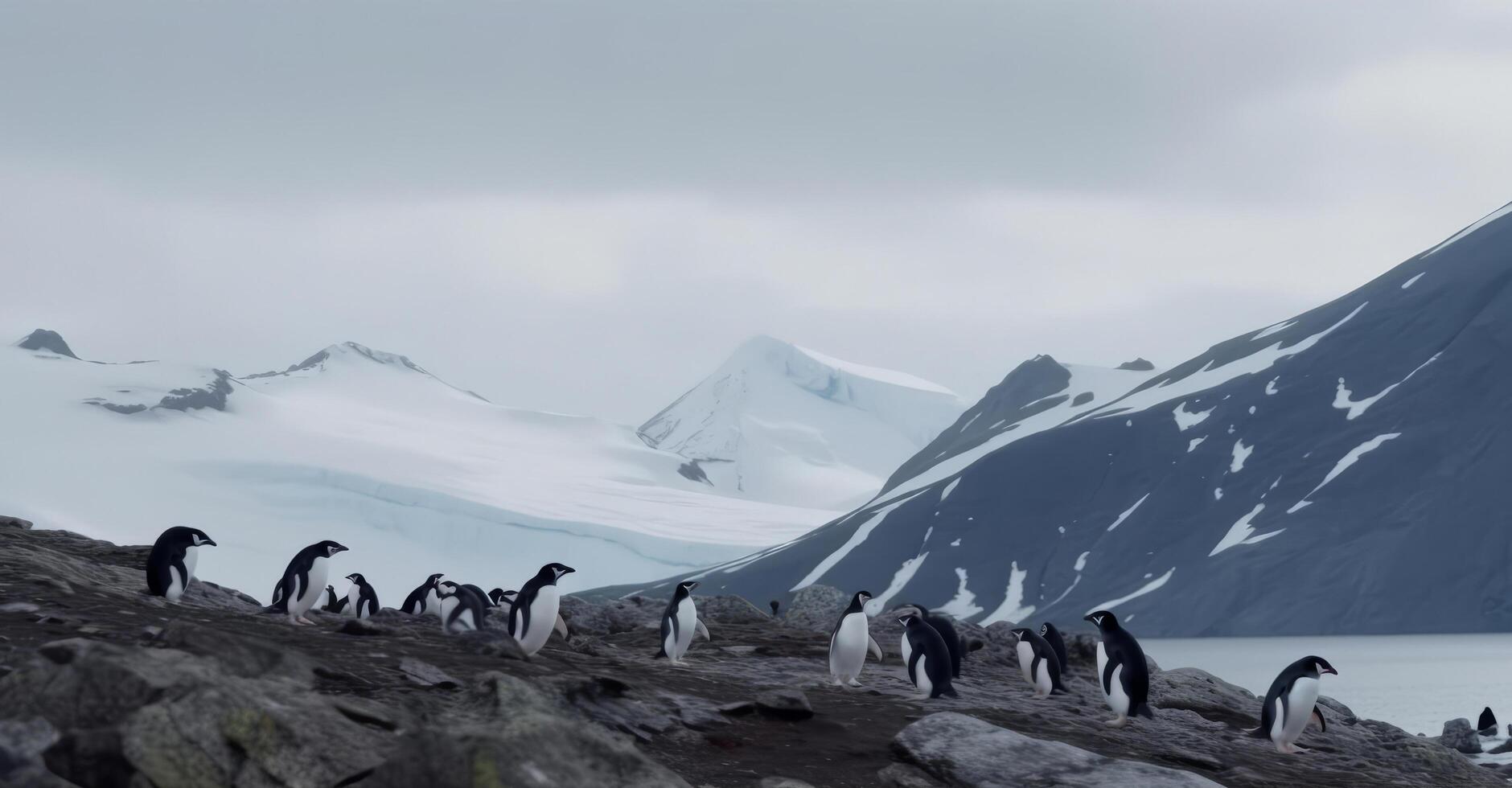 African penguins on a beach. Illustration photo