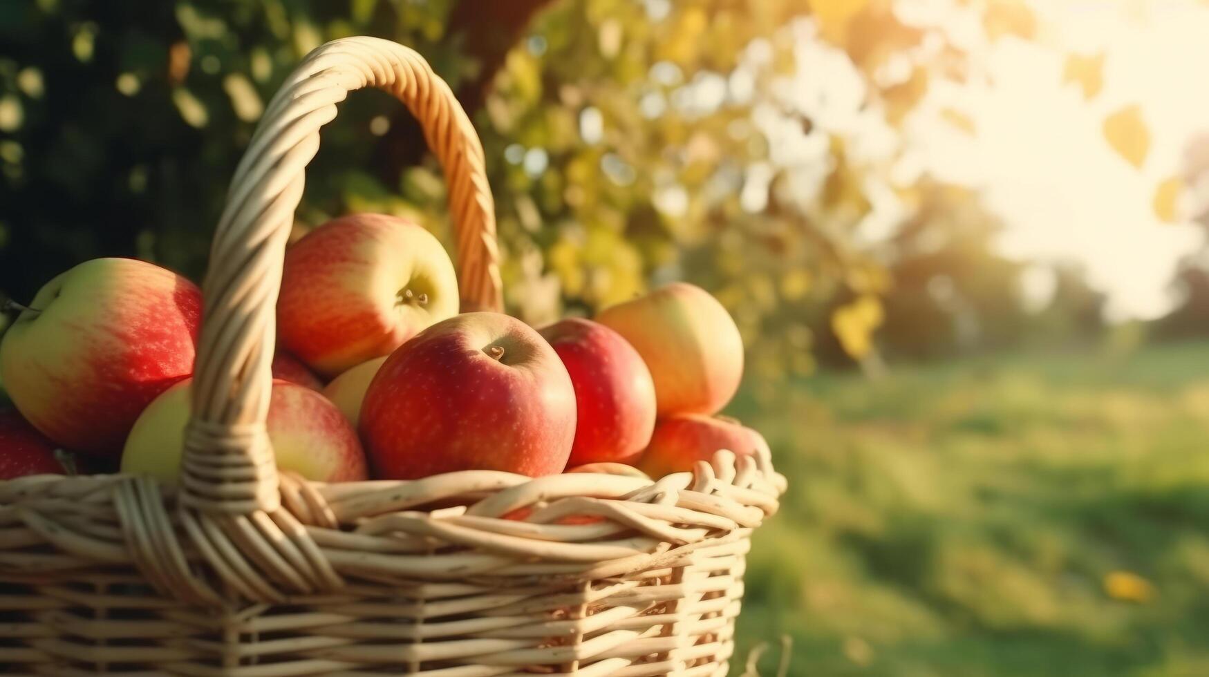 Apples in basket. Illustration photo