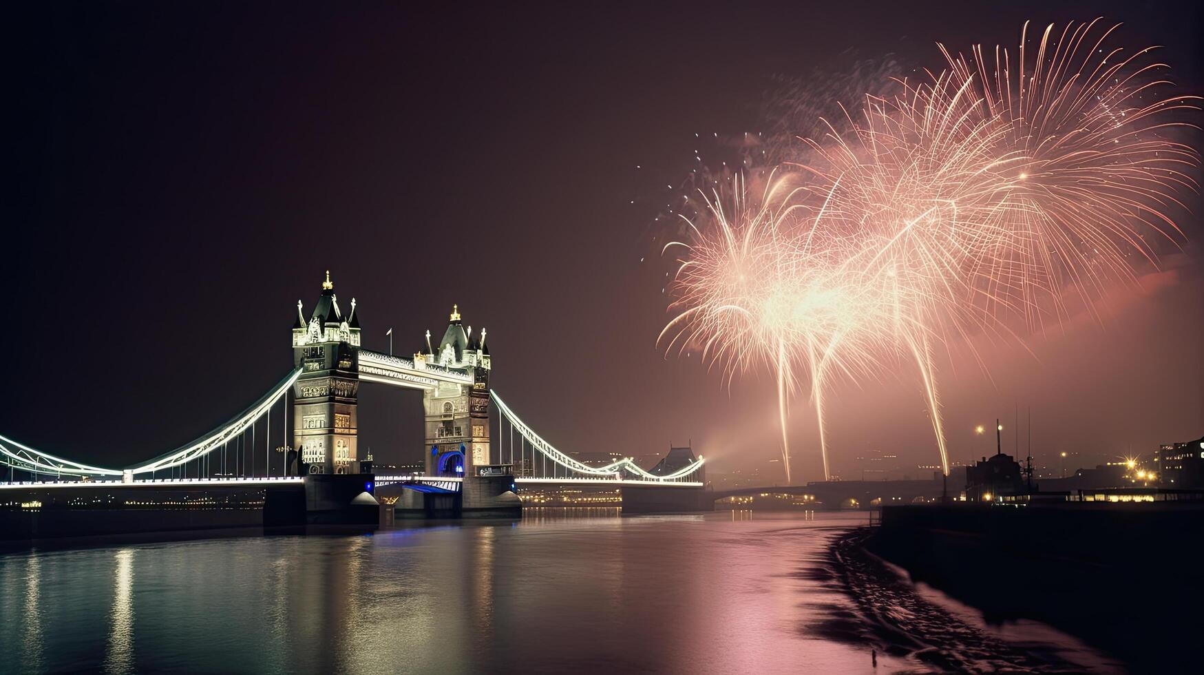 fiesta fuegos artificiales en Londres. ilustración ai generativo foto