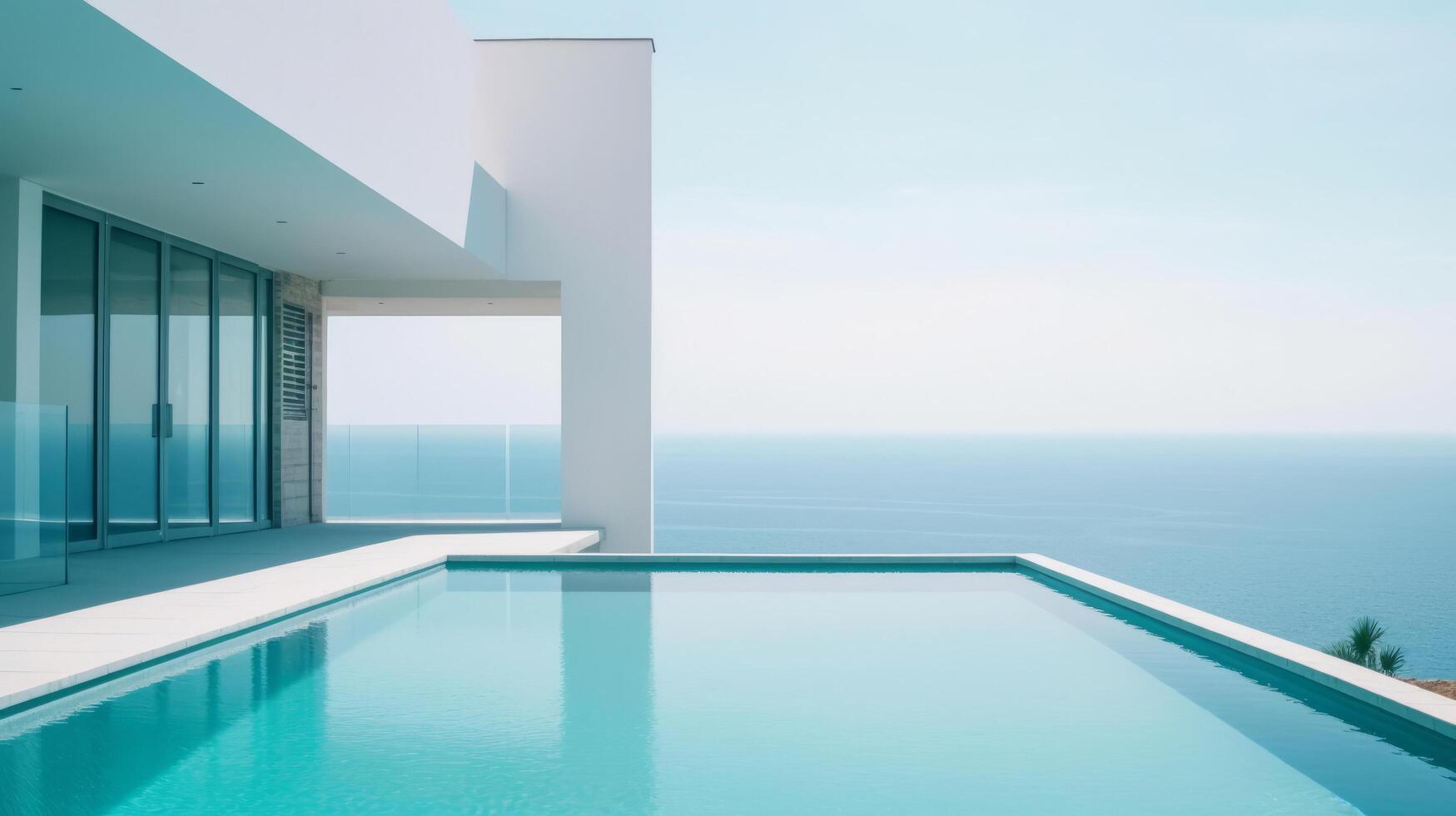 Luxury modern villa with pool. Illustration photo