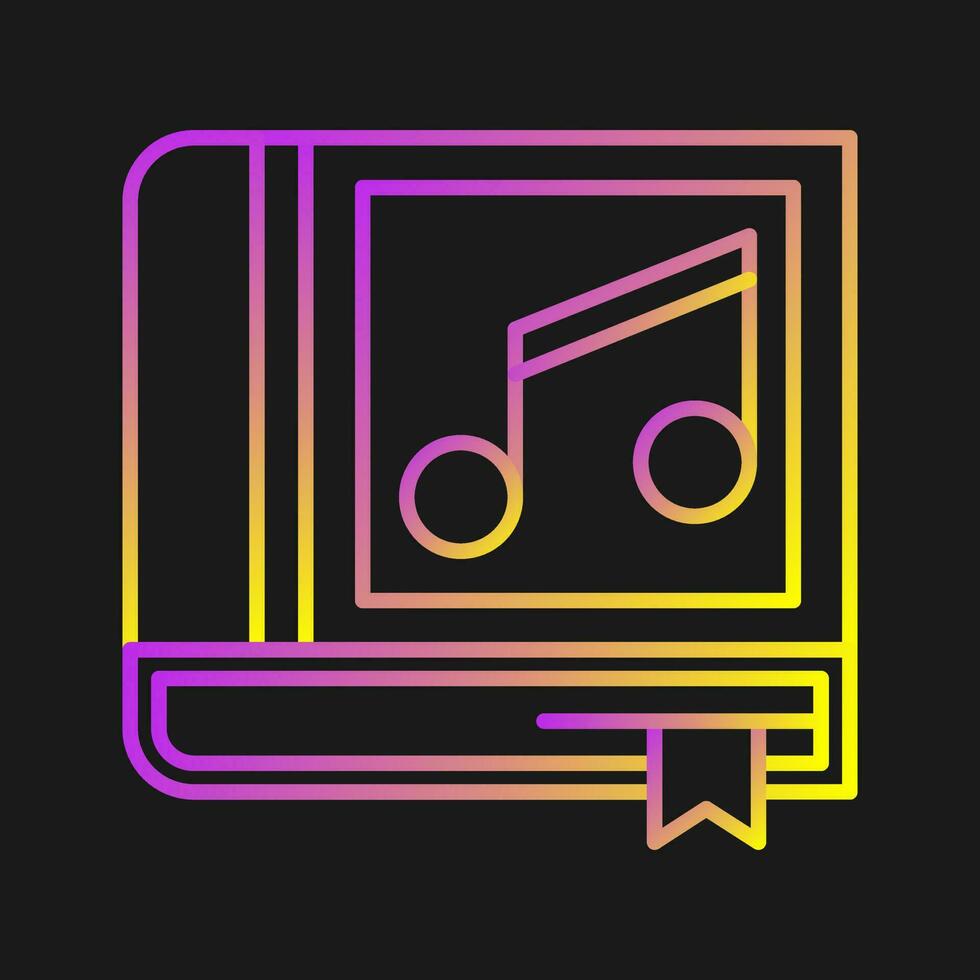 icono de vector de libro de música