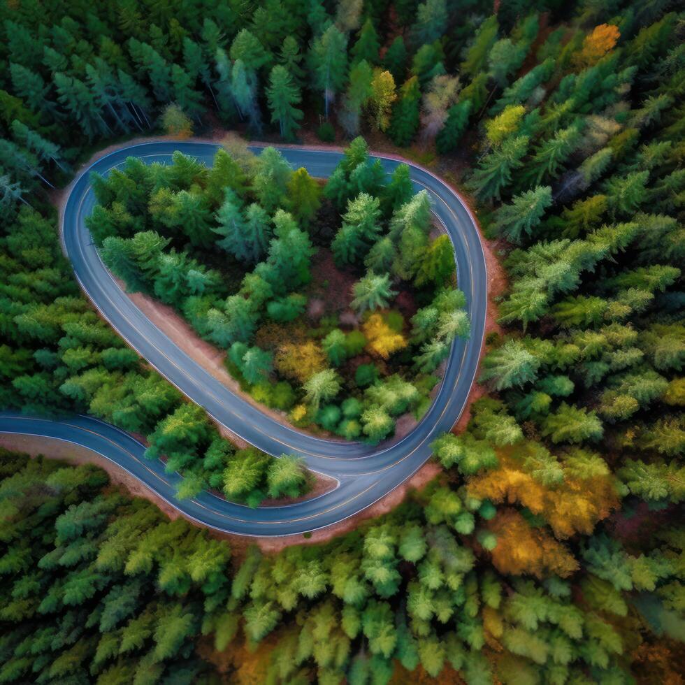 Drone view road. Illustration photo