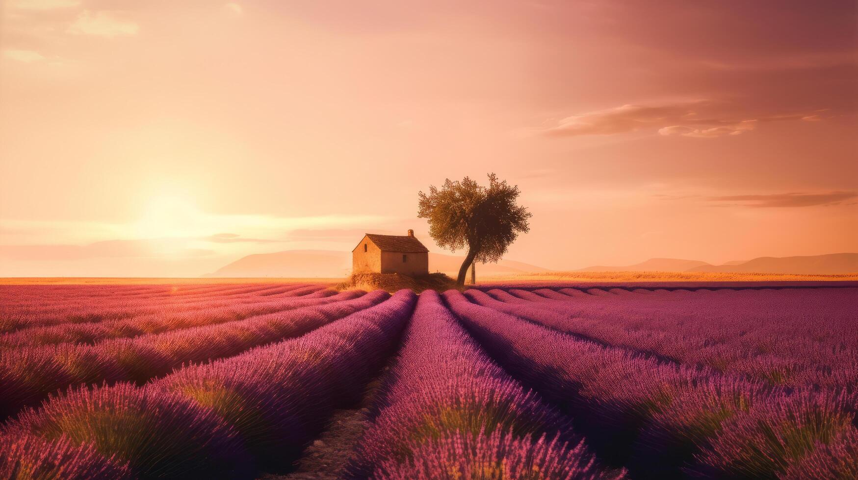 lavanda campo antecedentes. ilustración ai generativo foto