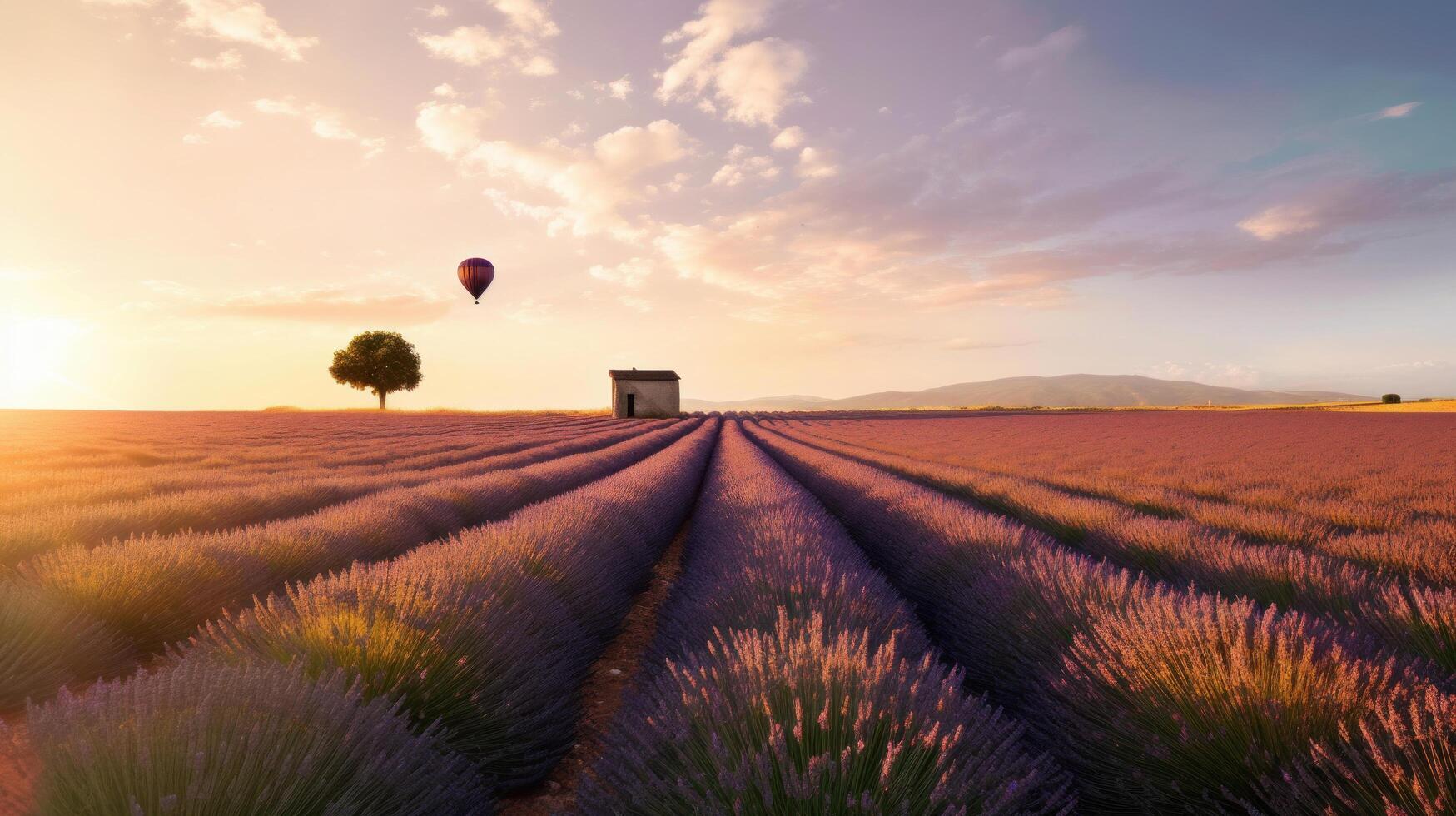 Lavender field background. Illustration photo