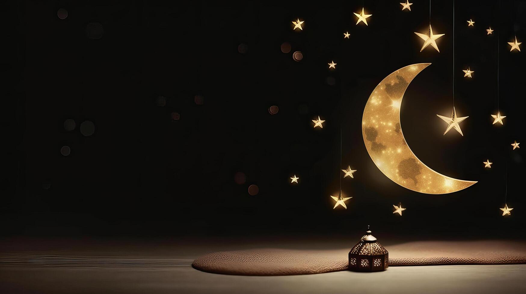 Ramadan background with moon. Illustration photo