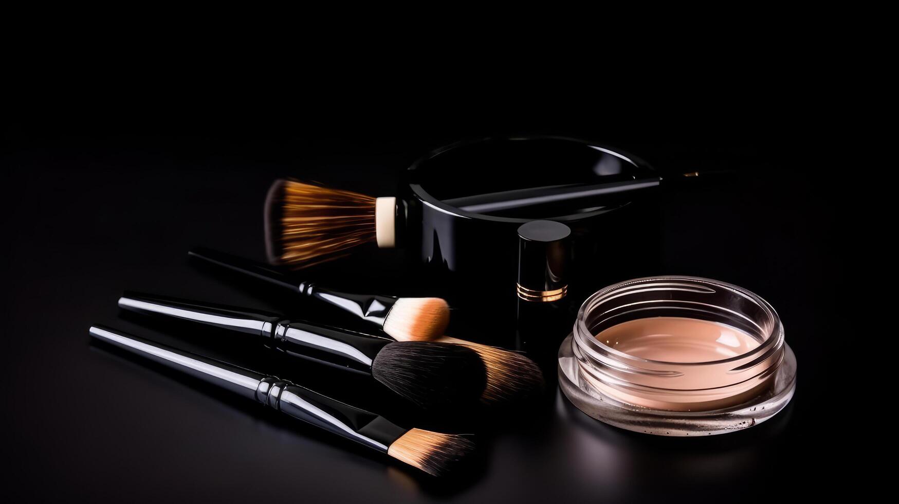 Makeup brush background. Illustration photo