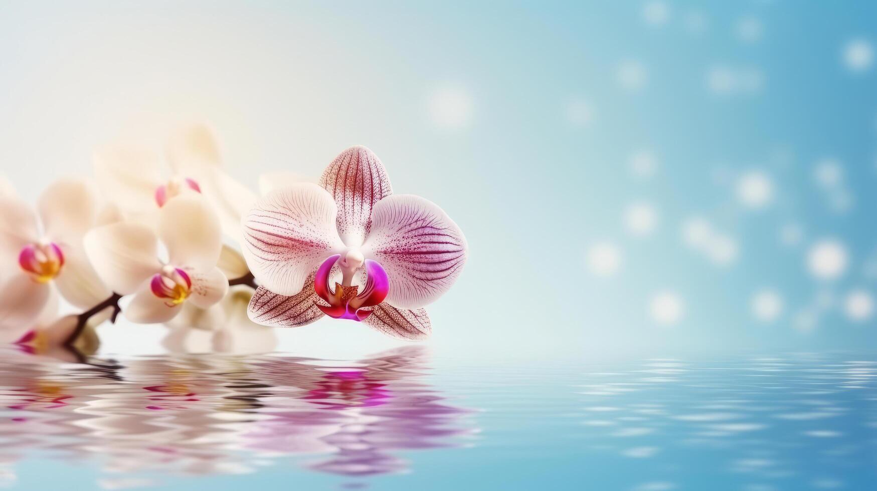 Natural orchid flower background. Illustration photo