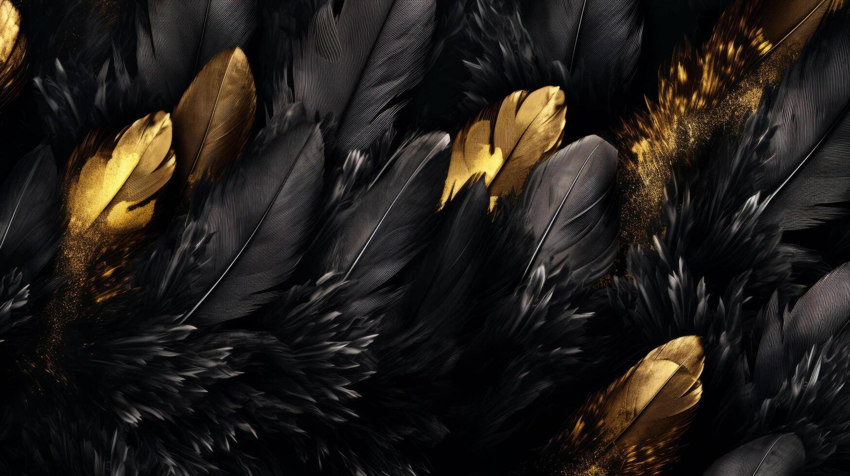 Black feather background. Illustration photo