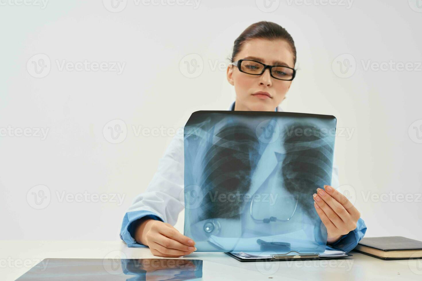female doctor medicine x-ray diagnostics to medicine photo