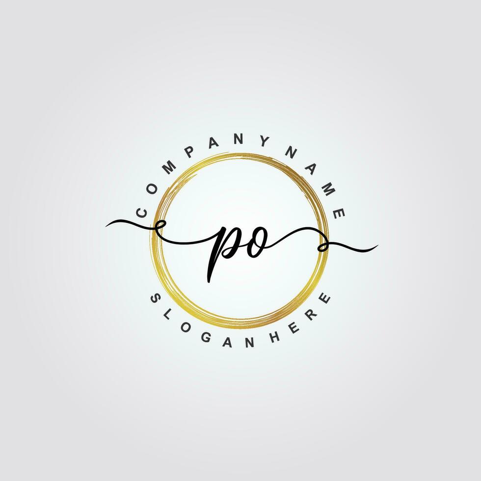 PO Initial beauty floral logo template vector