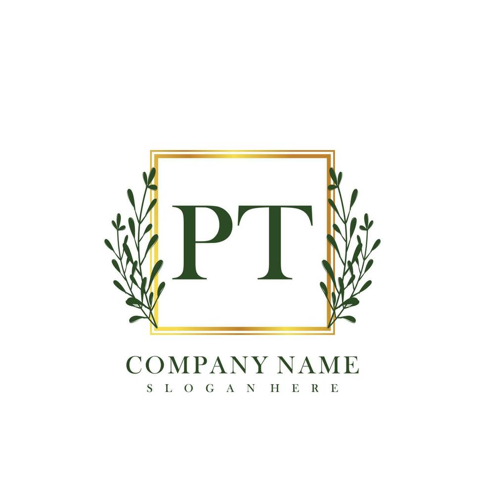 PT Initial beauty floral logo template vector