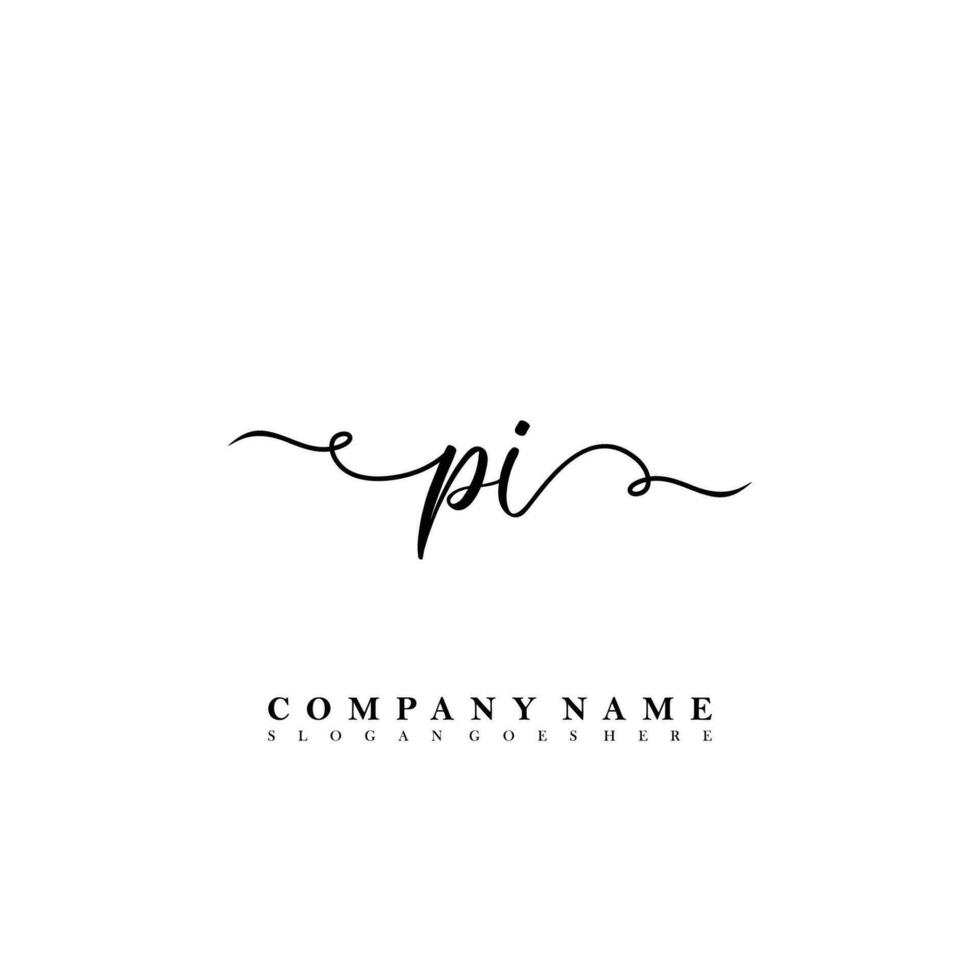PI Initial beauty floral logo template vector