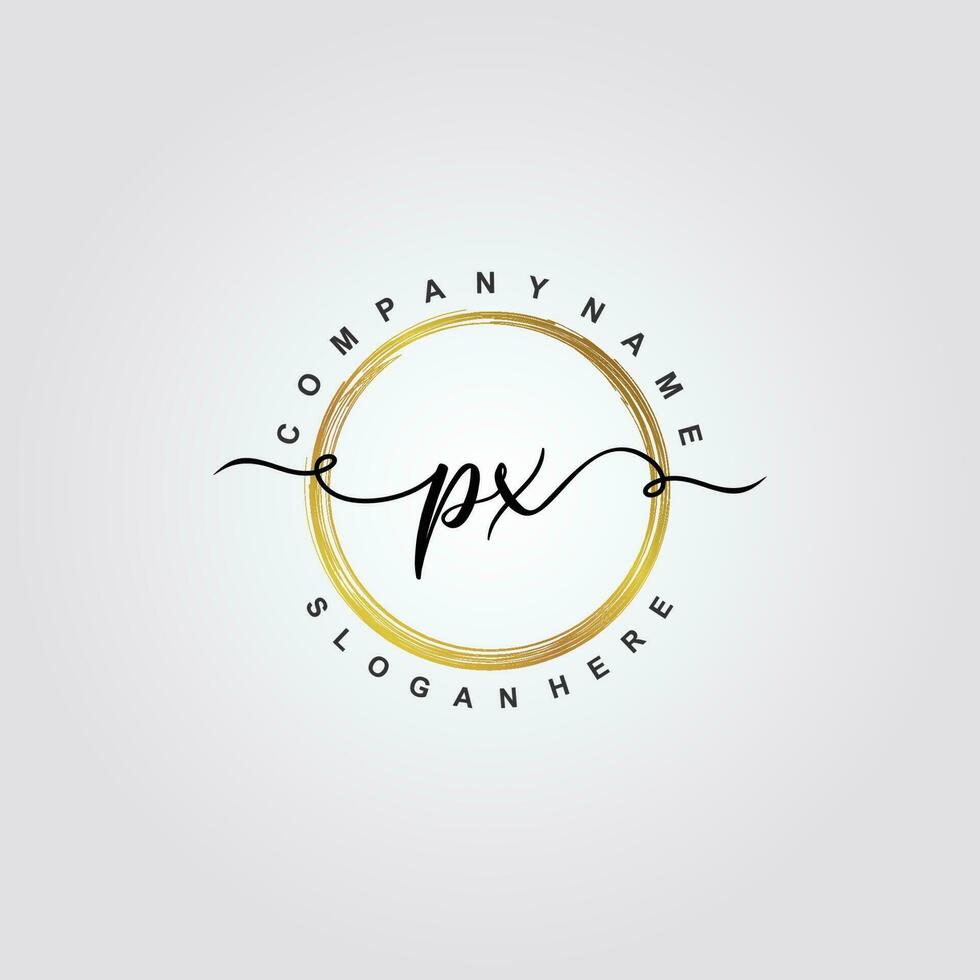 PX Initial beauty floral logo template vector