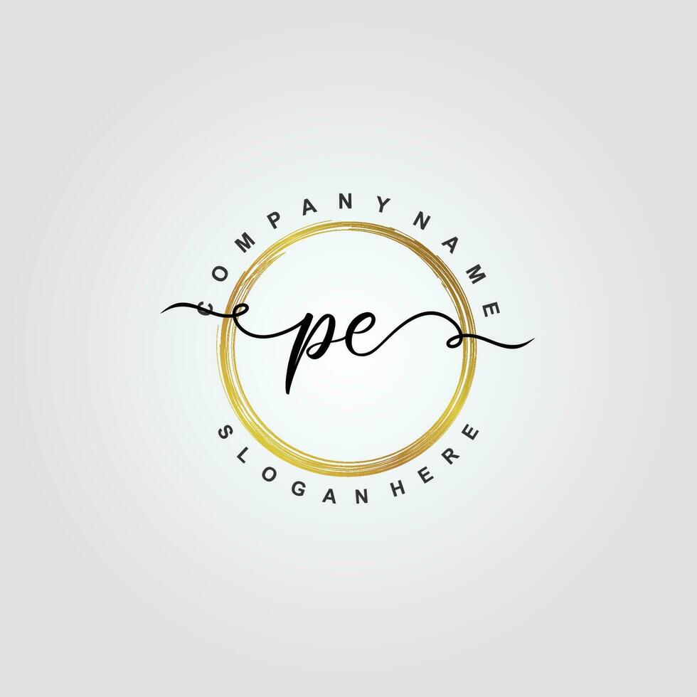 PE Initial beauty floral logo template vector
