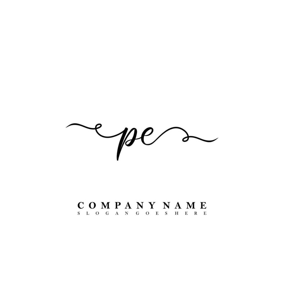 PE Initial beauty floral logo template vector