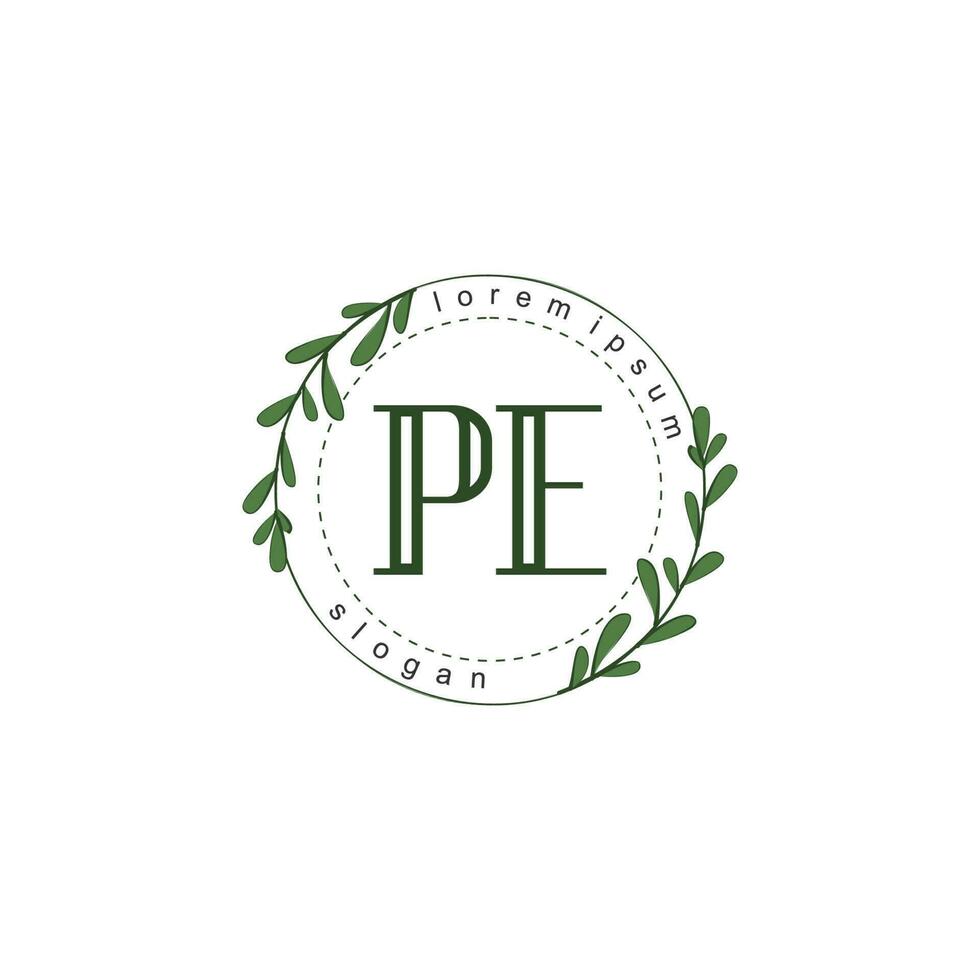 PE Initial beauty floral logo template vector