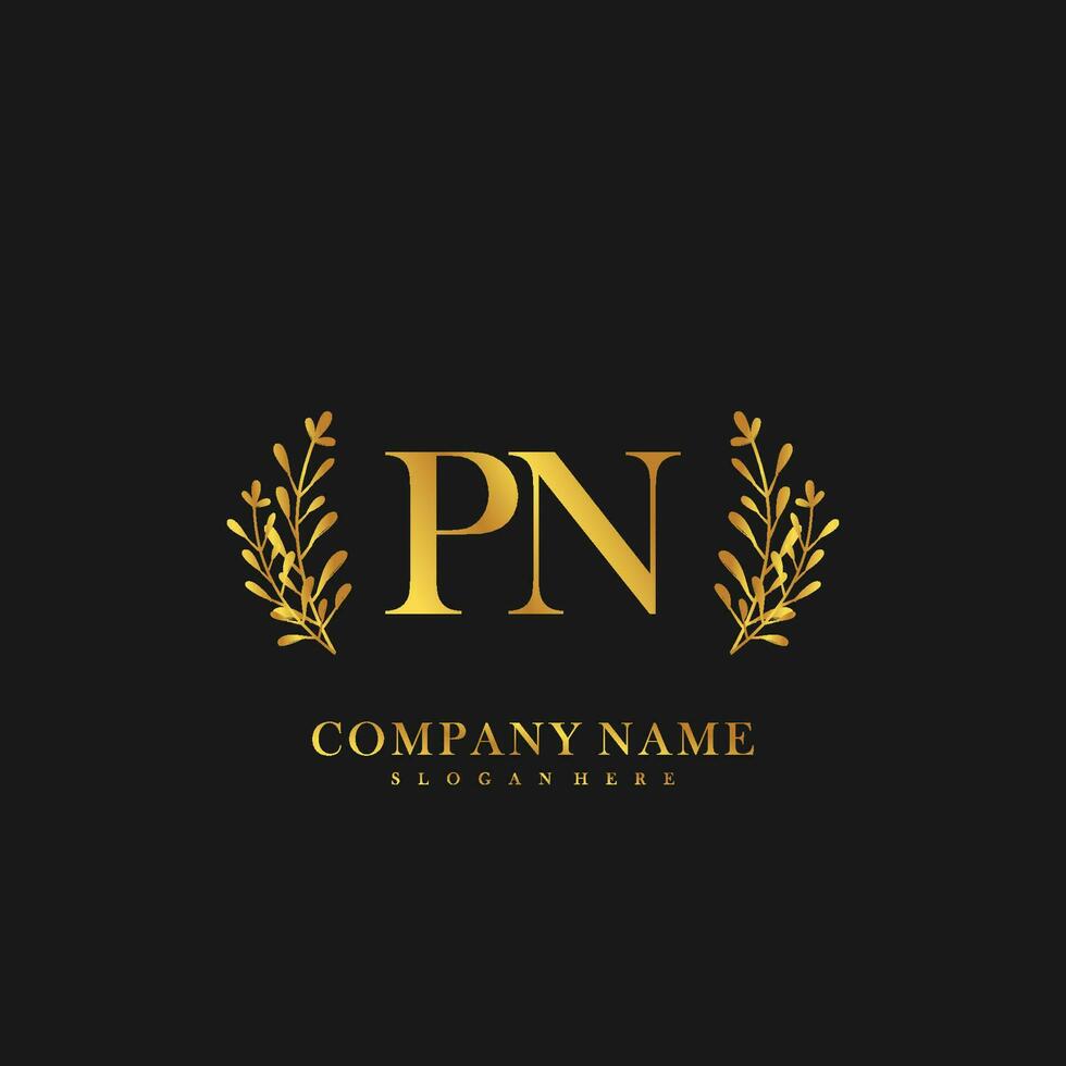 PN Initial beauty floral logo template vector