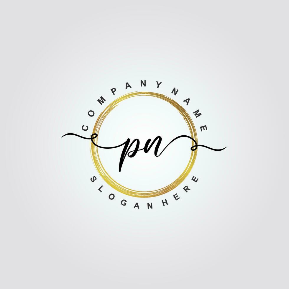 PN Initial beauty floral logo template vector